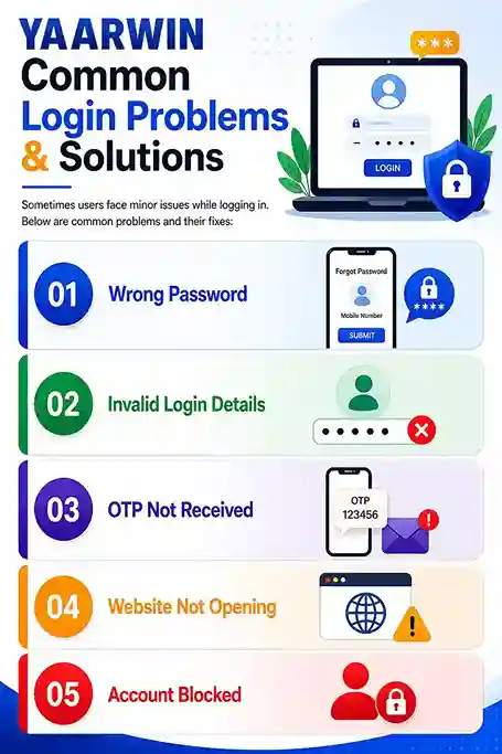 yaarwin login problem and solution